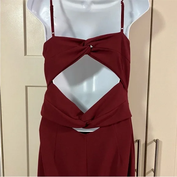 LULUS All My Loving Wine Red Knotted Mermaid Maxi Dress Large - Picture 2 of 13